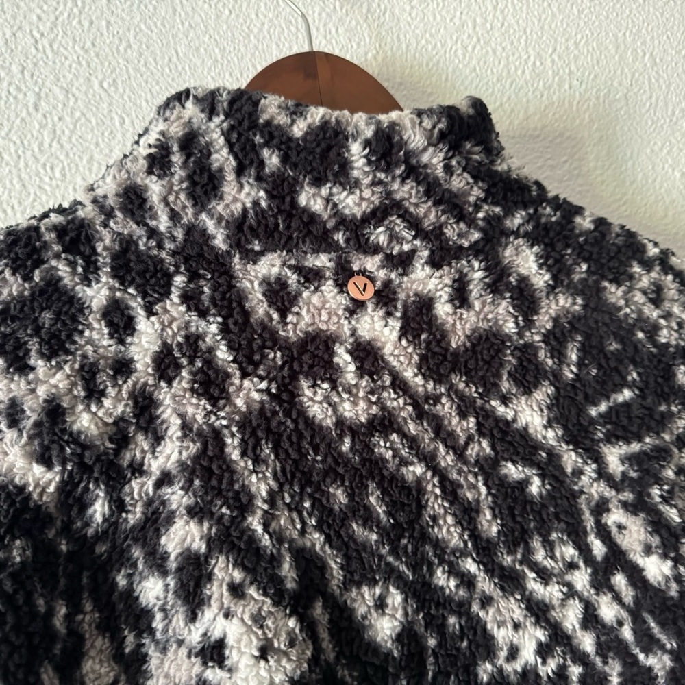 Cozy Sherpa Fleece Quarter Zip Pullover Animal Print Plus 14/16 Livi Streetwear - Picture 6 of 13